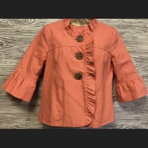J CREW Coral Vintage Cropped Pea Coat